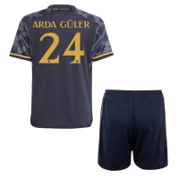 Koszulka piłkarska Real Madrid Arda Guler #24 Strój wyjazdowy dla dzieci 2023-24 tanio Krótki Rękaw (+ Krótkie spodenki)